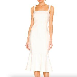Likely Abella Fluted Midi Dress in White sz 4